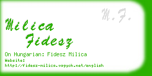 milica fidesz business card